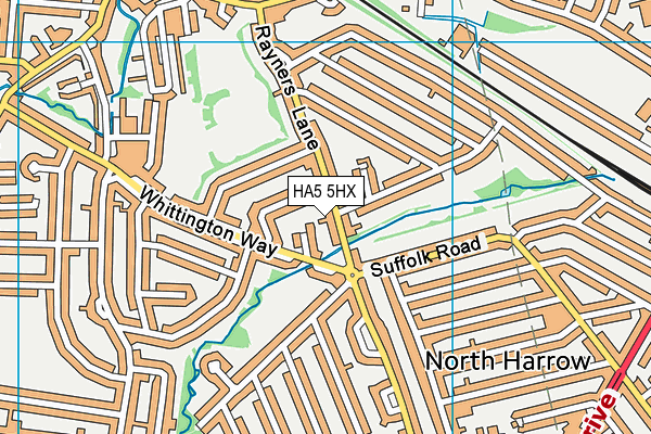 HA5 5HX map - OS VectorMap District (Ordnance Survey)