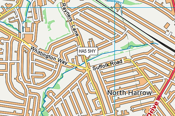 HA5 5HY map - OS VectorMap District (Ordnance Survey)