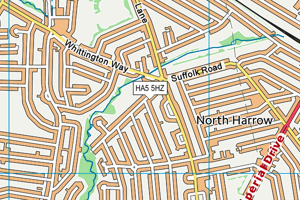 HA5 5HZ map - OS VectorMap District (Ordnance Survey)