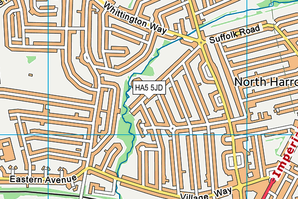 HA5 5JD map - OS VectorMap District (Ordnance Survey)