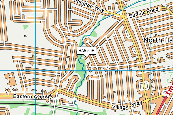 HA5 5JE map - OS VectorMap District (Ordnance Survey)