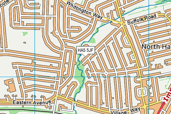HA5 5JF map - OS VectorMap District (Ordnance Survey)