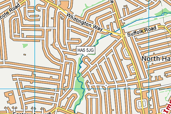 HA5 5JG map - OS VectorMap District (Ordnance Survey)