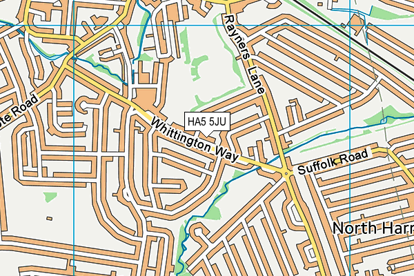 HA5 5JU map - OS VectorMap District (Ordnance Survey)