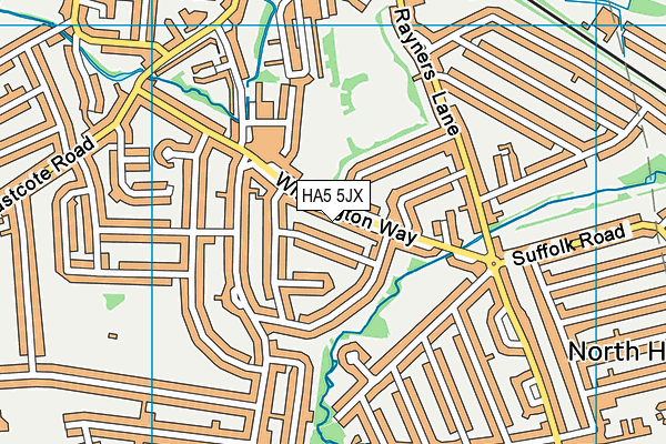 HA5 5JX map - OS VectorMap District (Ordnance Survey)