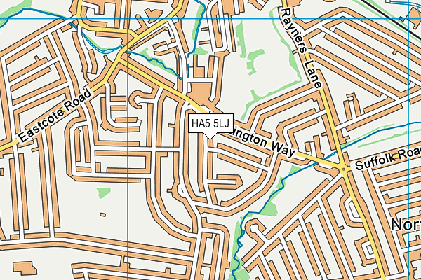 HA5 5LJ map - OS VectorMap District (Ordnance Survey)