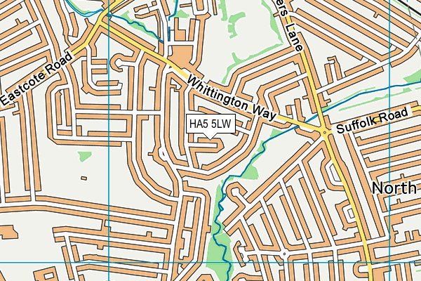 HA5 5LW map - OS VectorMap District (Ordnance Survey)