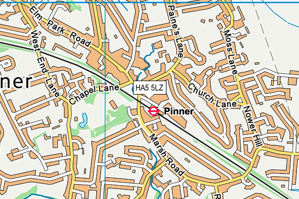 HA5 5LZ map - OS VectorMap District (Ordnance Survey)
