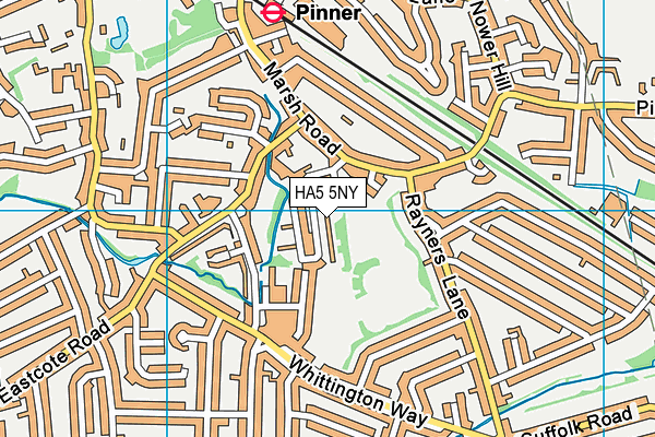 HA5 5NY map - OS VectorMap District (Ordnance Survey)