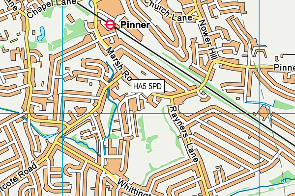 HA5 5PD map - OS VectorMap District (Ordnance Survey)