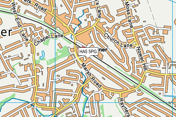 HA5 5PG map - OS VectorMap District (Ordnance Survey)