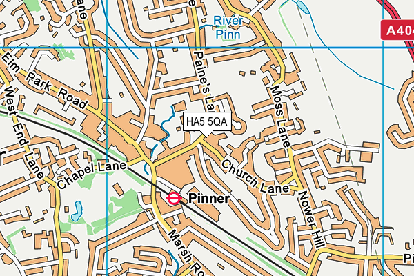 HA5 5QA map - OS VectorMap District (Ordnance Survey)