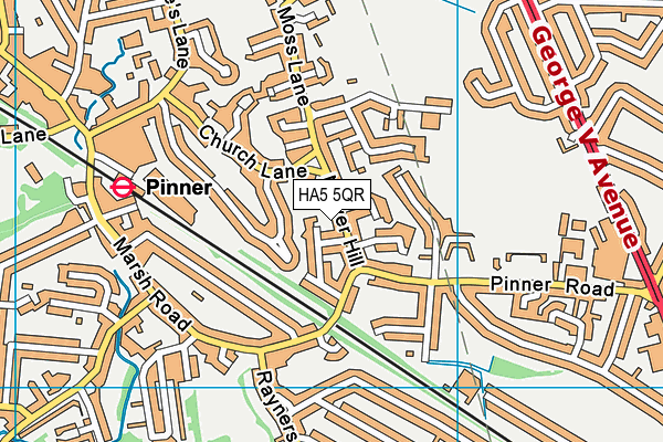 HA5 5QR map - OS VectorMap District (Ordnance Survey)