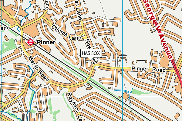 HA5 5QX map - OS VectorMap District (Ordnance Survey)