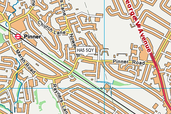 HA5 5QY map - OS VectorMap District (Ordnance Survey)