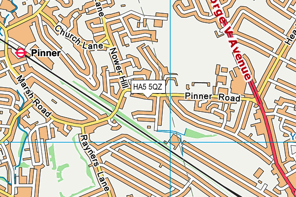 HA5 5QZ map - OS VectorMap District (Ordnance Survey)