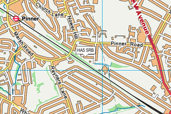 HA5 5RB map - OS VectorMap District (Ordnance Survey)