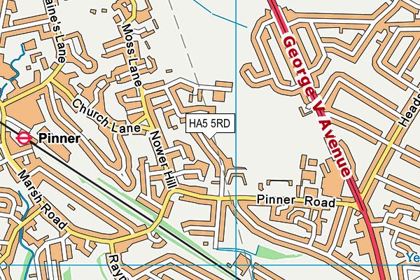 HA5 5RD map - OS VectorMap District (Ordnance Survey)