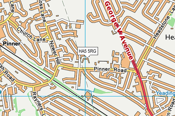 HA5 5RG map - OS VectorMap District (Ordnance Survey)