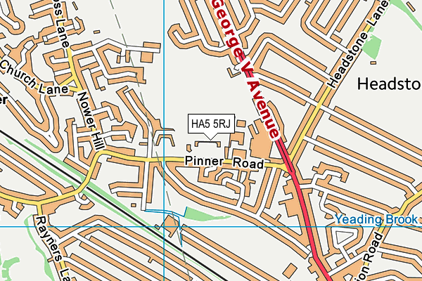 HA5 5RJ map - OS VectorMap District (Ordnance Survey)