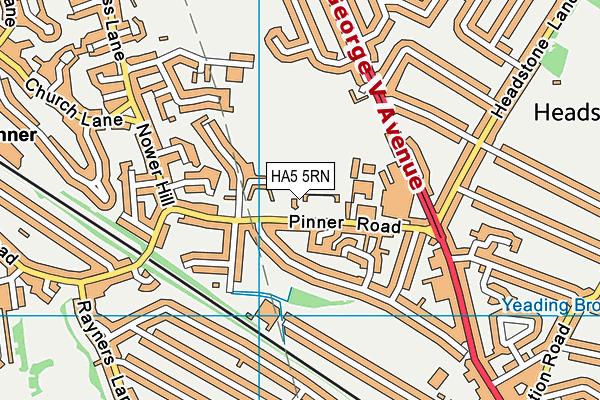 HA5 5RN map - OS VectorMap District (Ordnance Survey)