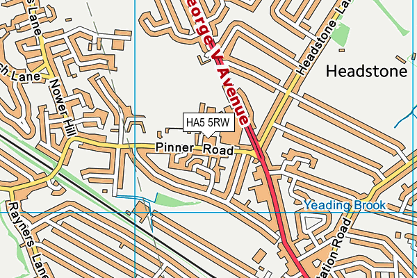 HA5 5RW map - OS VectorMap District (Ordnance Survey)