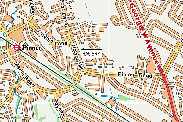 HA5 5RY map - OS VectorMap District (Ordnance Survey)