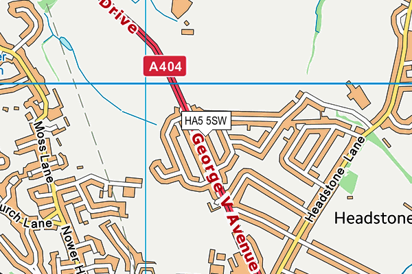 HA5 5SW map - OS VectorMap District (Ordnance Survey)