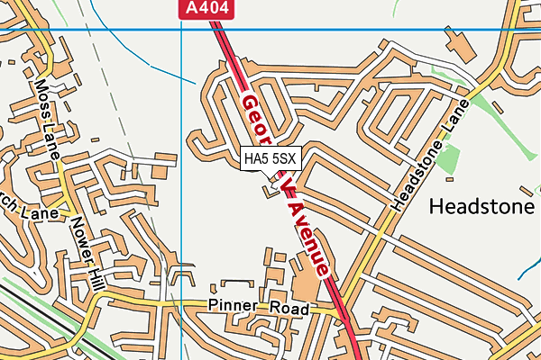 HA5 5SX map - OS VectorMap District (Ordnance Survey)