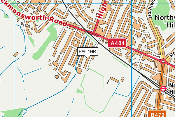 The Northwood Club map (HA6 1HR) - OS VectorMap District (Ordnance Survey)