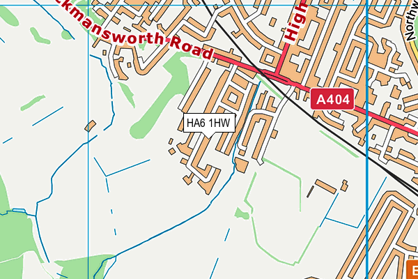 HA6 1HW map - OS VectorMap District (Ordnance Survey)