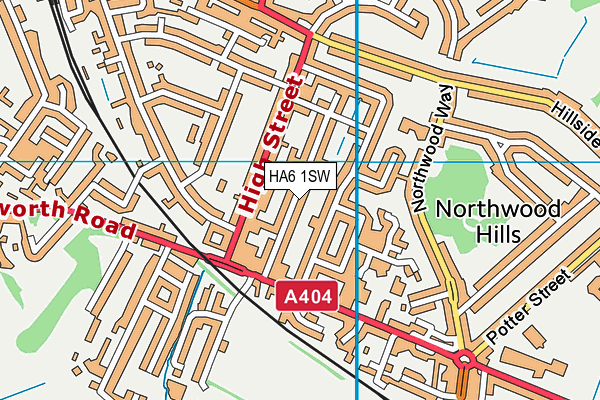 HA6 1SW map - OS VectorMap District (Ordnance Survey)