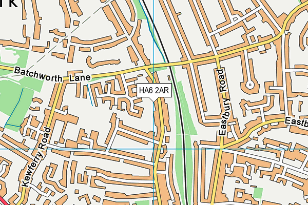 HA6 2AR map - OS VectorMap District (Ordnance Survey)