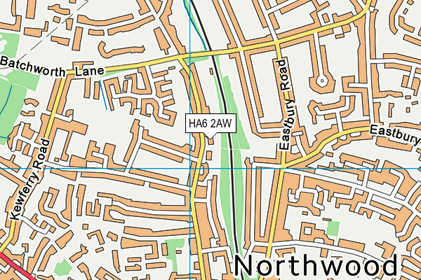 HA6 2AW map - OS VectorMap District (Ordnance Survey)