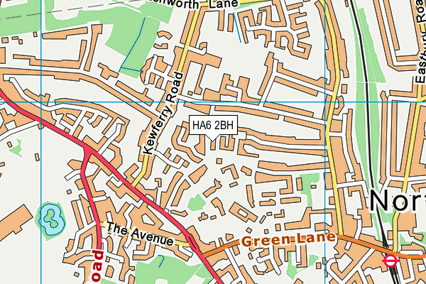 HA6 2BH map - OS VectorMap District (Ordnance Survey)