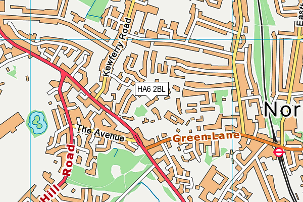 HA6 2BL map - OS VectorMap District (Ordnance Survey)