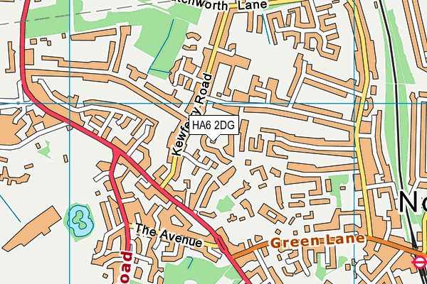 HA6 2DG map - OS VectorMap District (Ordnance Survey)