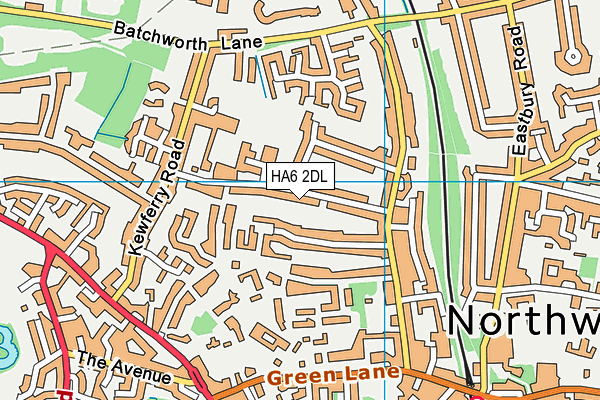 HA6 2DL map - OS VectorMap District (Ordnance Survey)