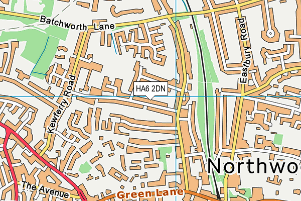 HA6 2DN map - OS VectorMap District (Ordnance Survey)