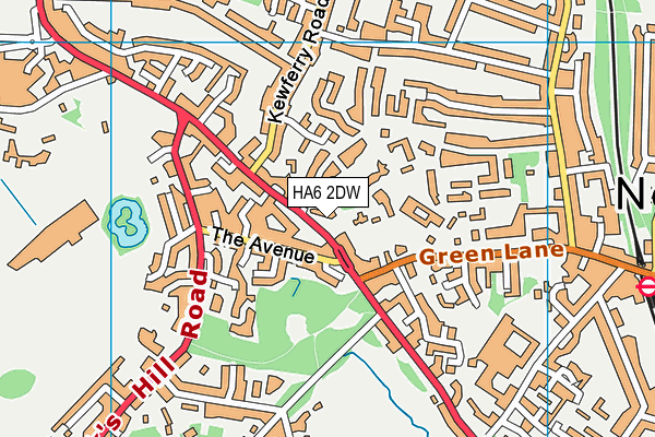 HA6 2DW map - OS VectorMap District (Ordnance Survey)