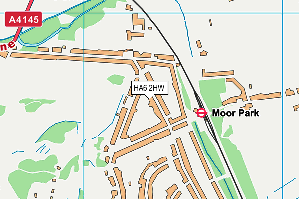 HA6 2HW map - OS VectorMap District (Ordnance Survey)