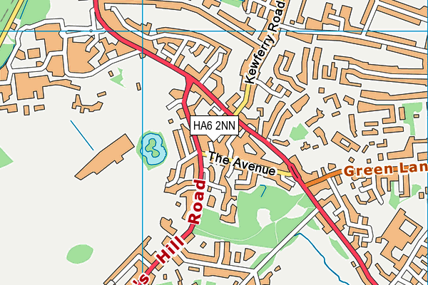 HA6 2NN map - OS VectorMap District (Ordnance Survey)