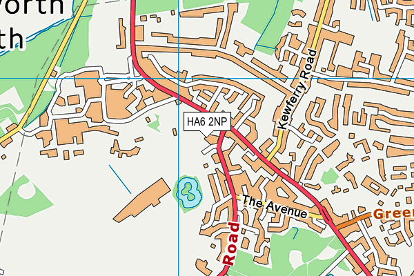 Ducks Hill Road map (HA6 2NP) - OS VectorMap District (Ordnance Survey)