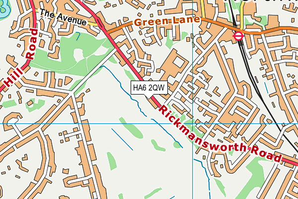 Northwood Golf Club Ltd map (HA6 2QW) - OS VectorMap District (Ordnance Survey)