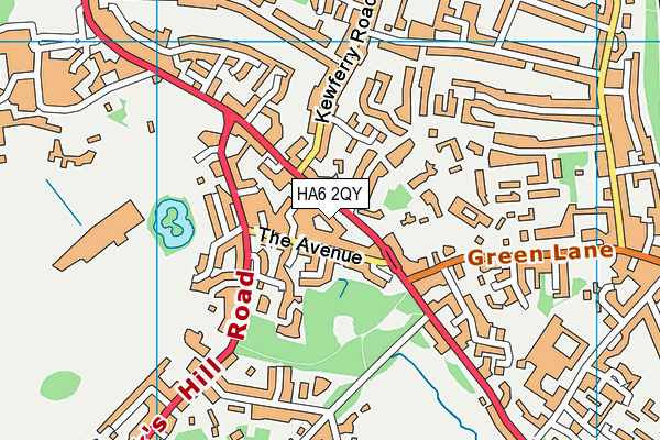 HA6 2QY map - OS VectorMap District (Ordnance Survey)