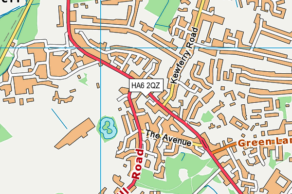 HA6 2QZ map - OS VectorMap District (Ordnance Survey)