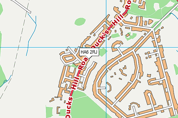 HA6 2RJ map - OS VectorMap District (Ordnance Survey)