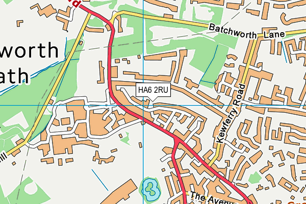 HA6 2RU map - OS VectorMap District (Ordnance Survey)