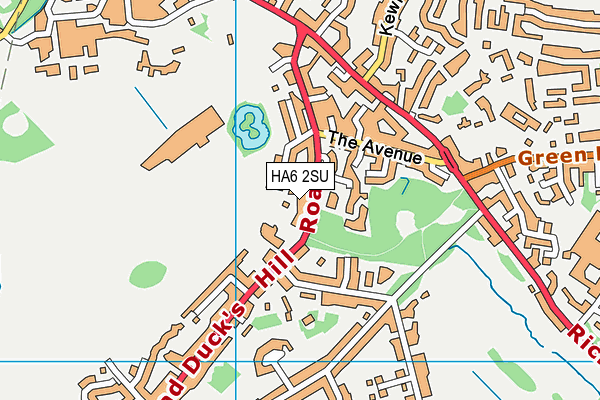 HA6 2SU map - OS VectorMap District (Ordnance Survey)