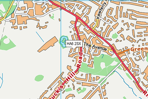 HA6 2SX map - OS VectorMap District (Ordnance Survey)